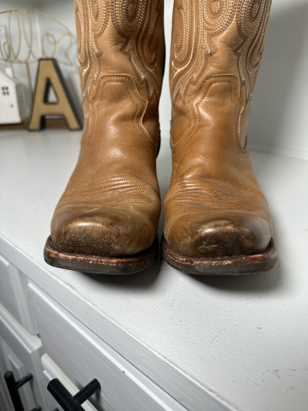 Idyllwind Womens 9.5 Western Boots Tan Cream Leather Cowboy Boots Two Tone - Picture 4 of 10